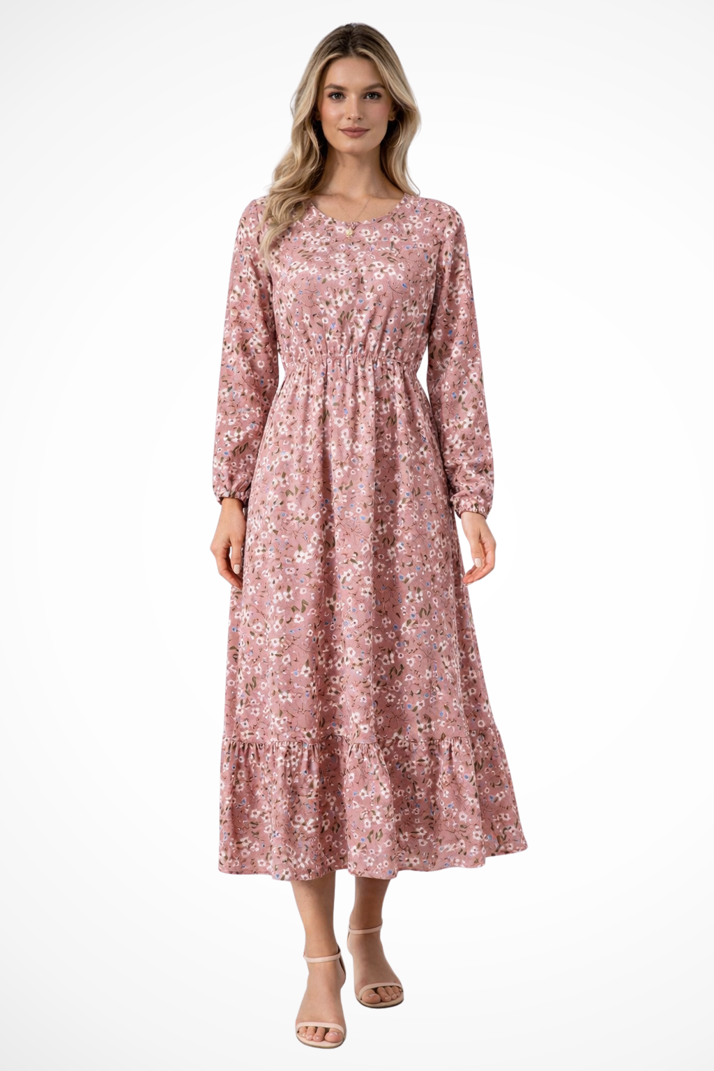 Floral Long Sleeve Maxi Dress for Women | Boho Summer Style | Lightweight Fabric | Perfect for Casual Outings
