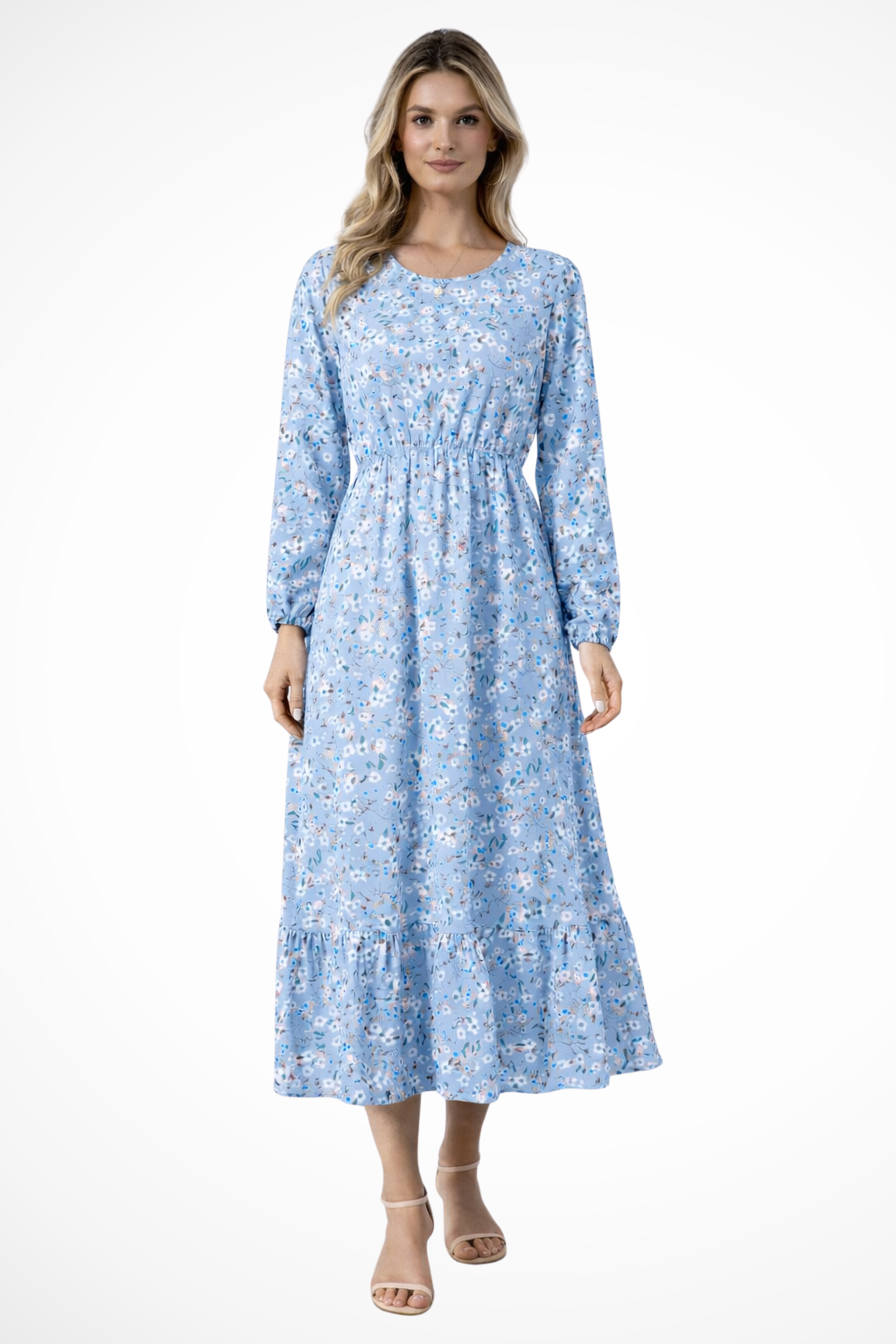 Floral Long Sleeve Maxi Dress for Women | Boho Summer Style | Lightweight Fabric | Perfect for Casual Outings