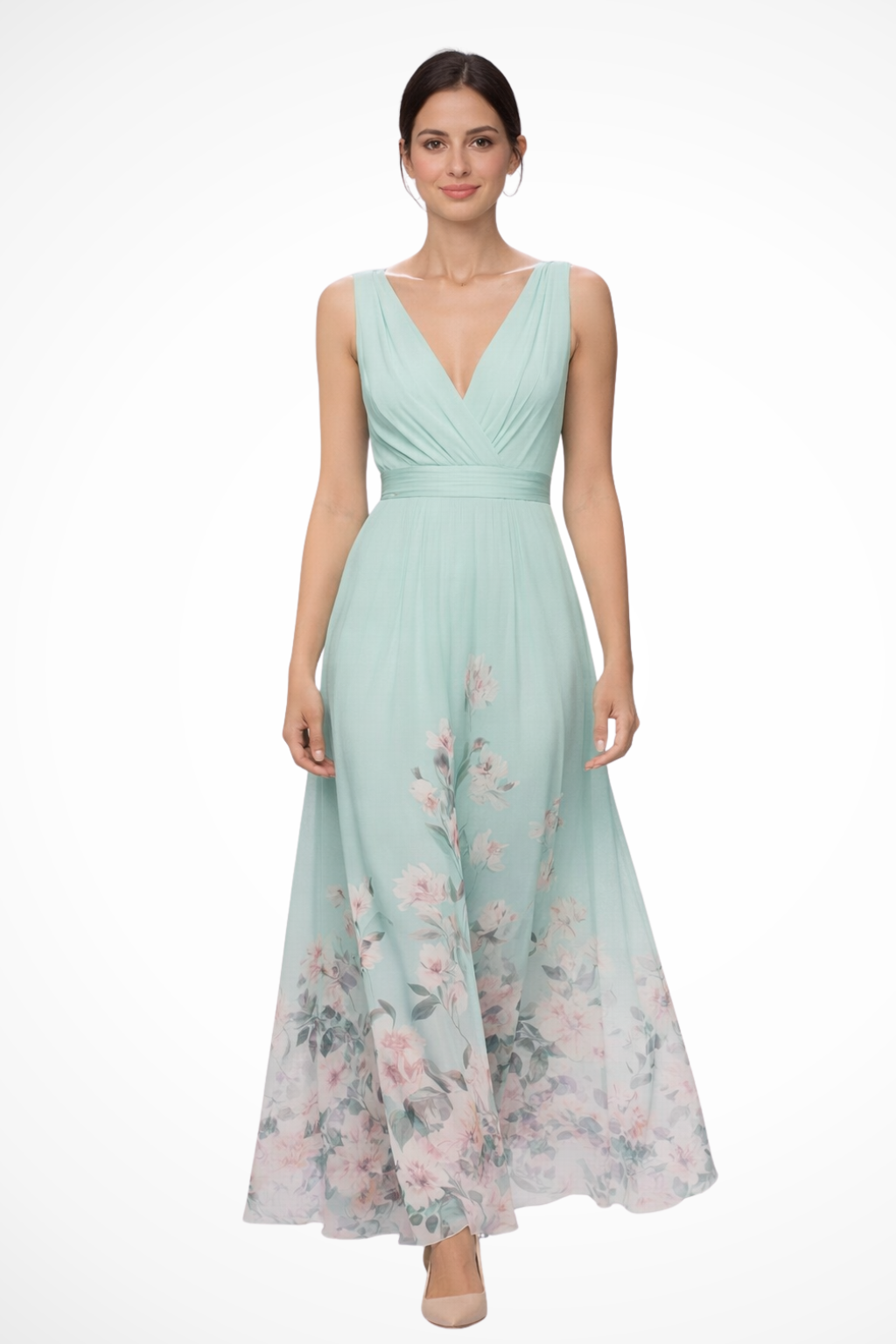 Floral Print Maxi Dress for Women | Sleeveless Design | Perfect for Wedding Guests and Formal Events