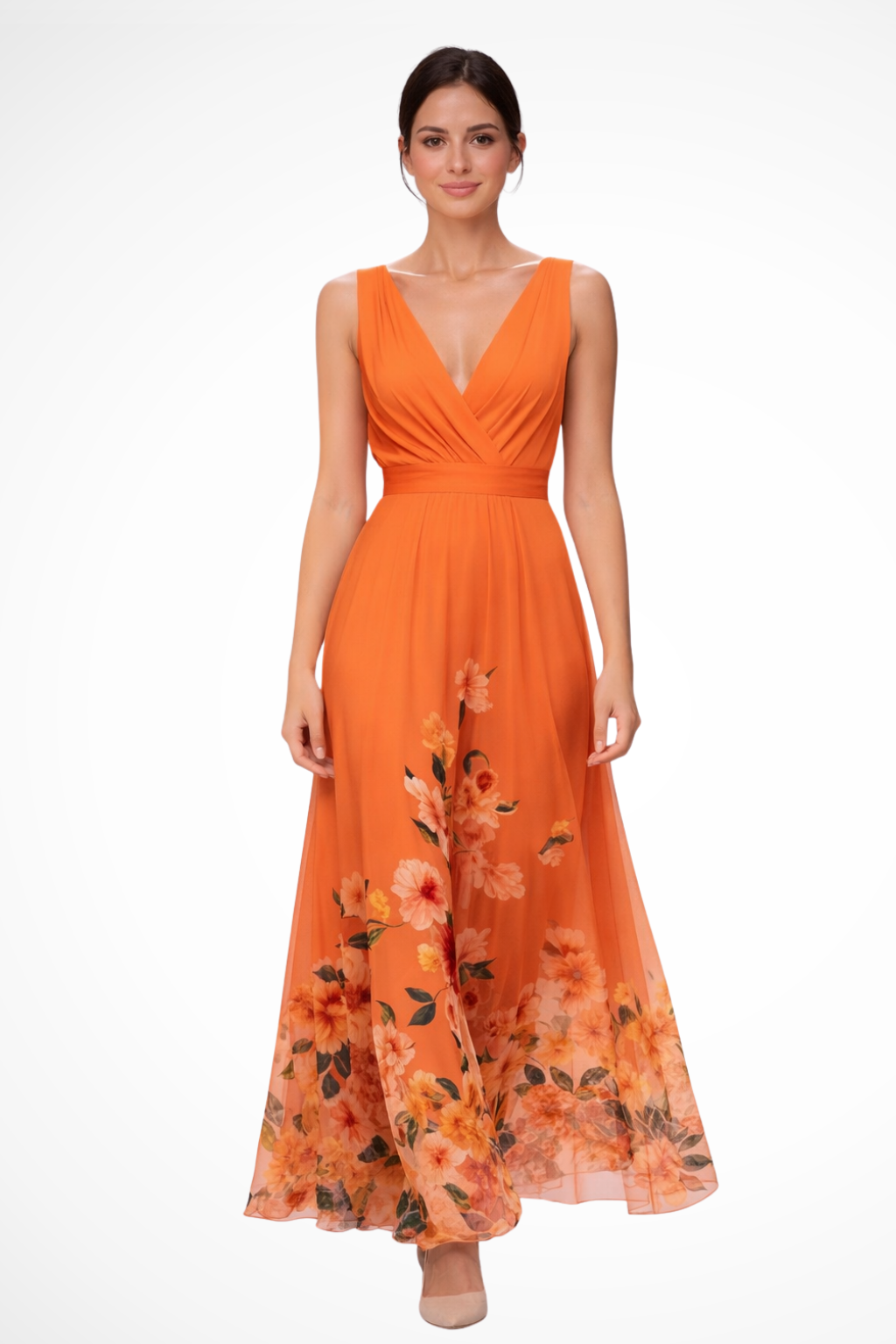 Floral Print Maxi Dress for Women | Sleeveless Design | Perfect for Wedding Guests and Formal Events