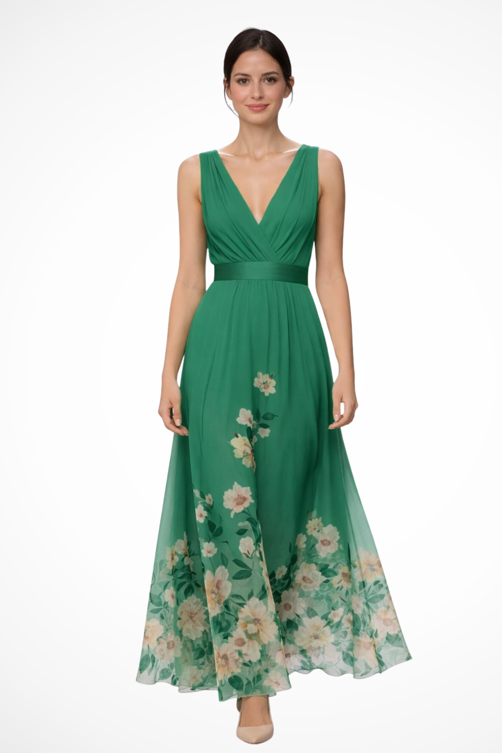 Floral Print Maxi Dress for Women | Sleeveless Design | Perfect for Wedding Guests and Formal Events