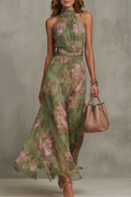 Floral Halter Maxi Dress – Romantic Design for Special Occasions