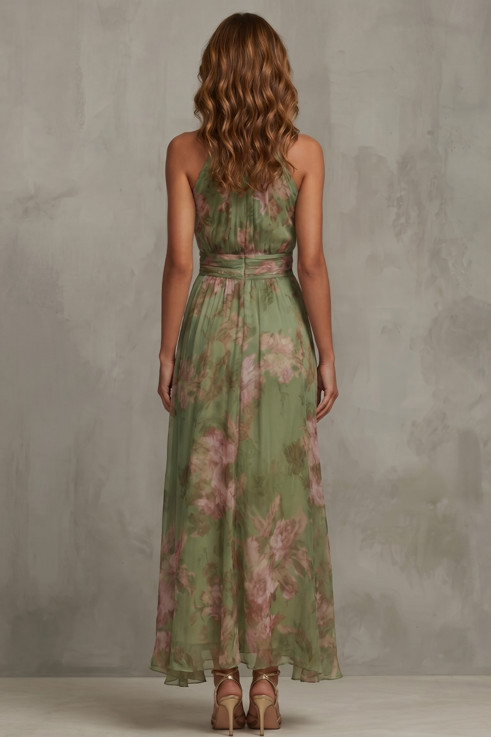 Floral Halter Maxi Dress – Romantic Design for Special Occasions