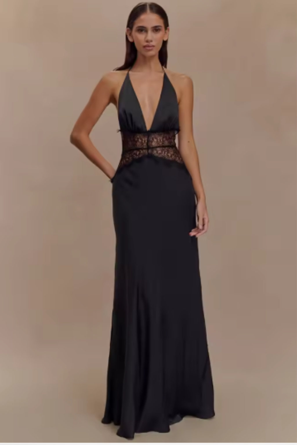 Halter Neck Backless Maxi Dress for Women | Elegant Wedding Guest Attire in Lightweight Fabric