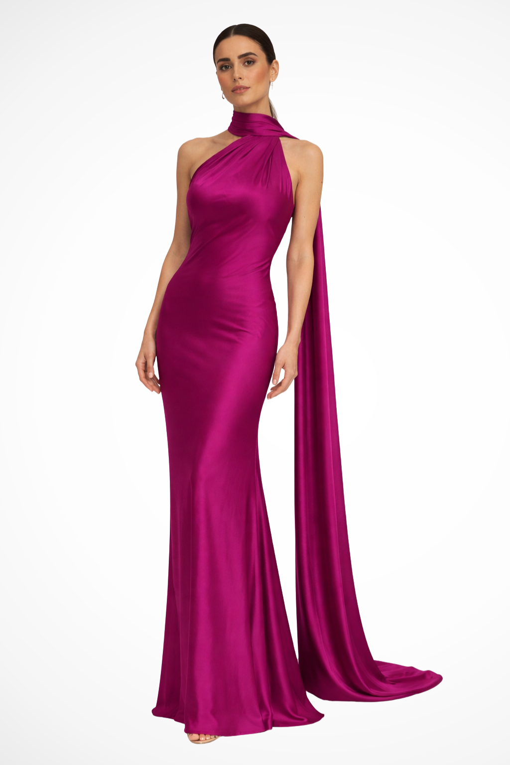 Halter Neck Sleeveless Maxi Dress for Women | Elegant Wedding Guest Attire in Lightweight Fabric