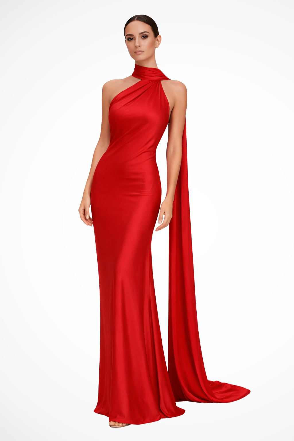 Halter Neck Sleeveless Maxi Dress for Women | Elegant Wedding Guest Attire in Lightweight Fabric