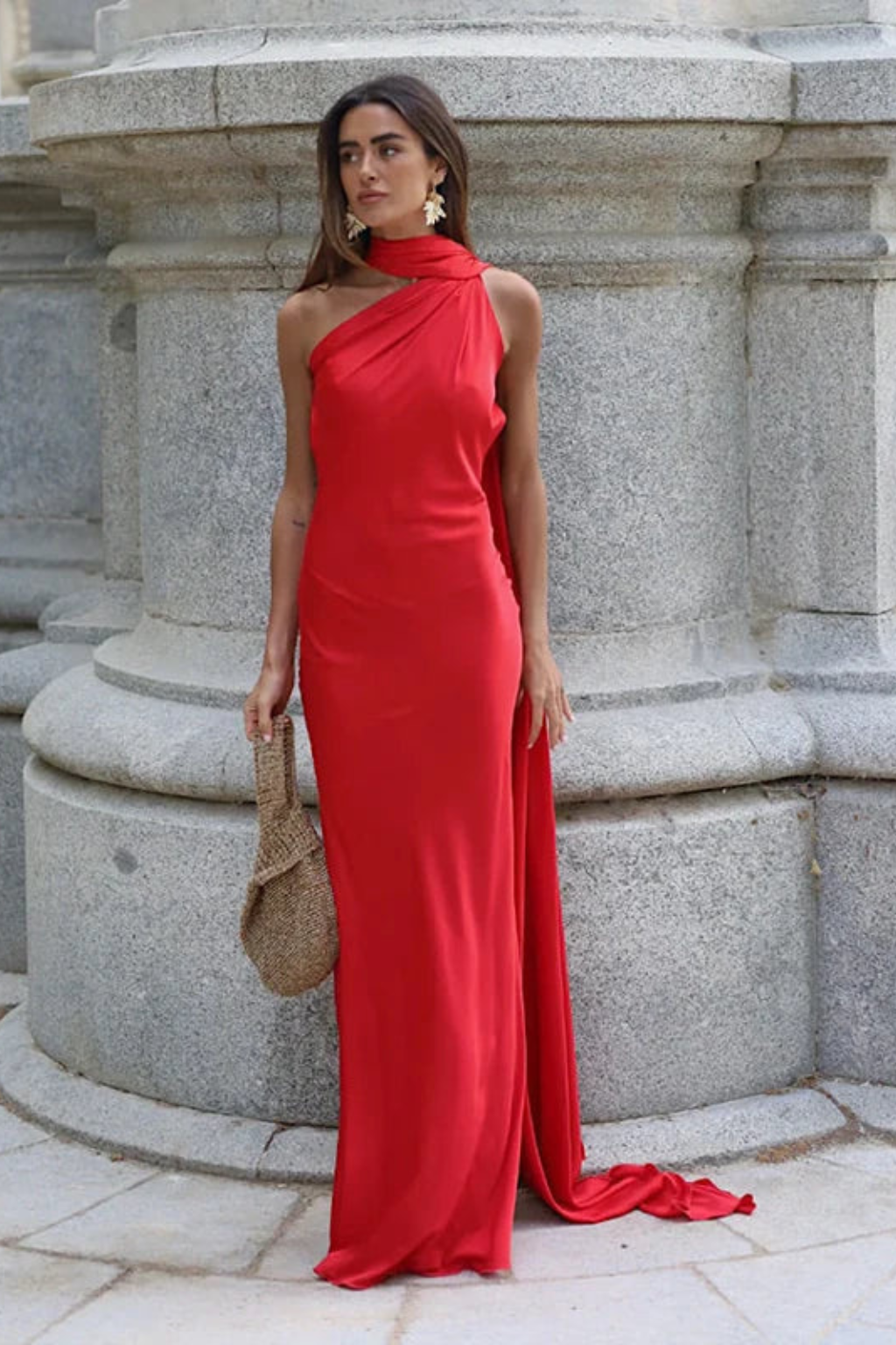 Halter Neck Sleeveless Maxi Dress for Women | Elegant Wedding Guest Attire in Lightweight Fabric