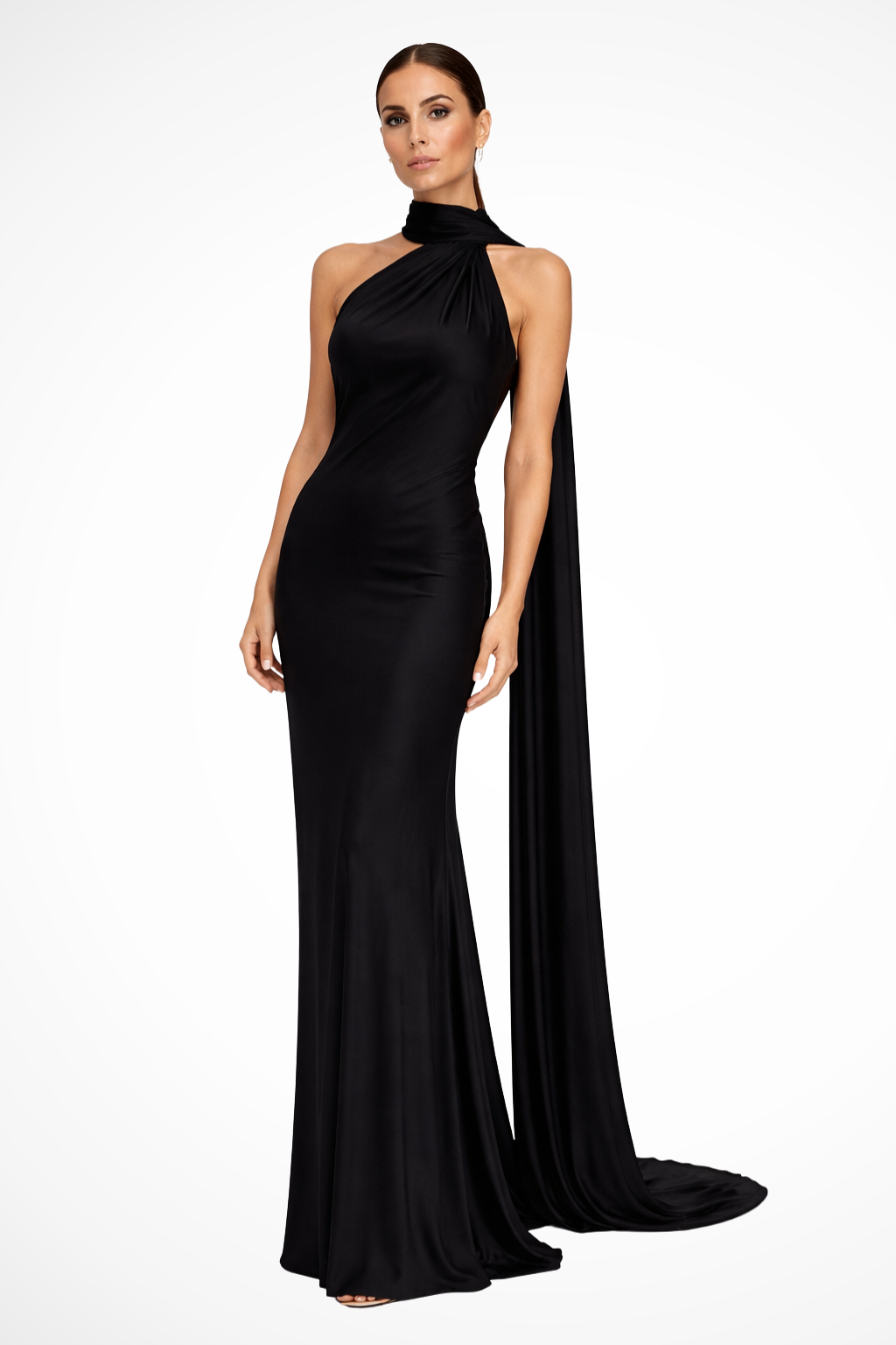 Halter Neck Sleeveless Maxi Dress for Women | Elegant Wedding Guest Attire in Lightweight Fabric