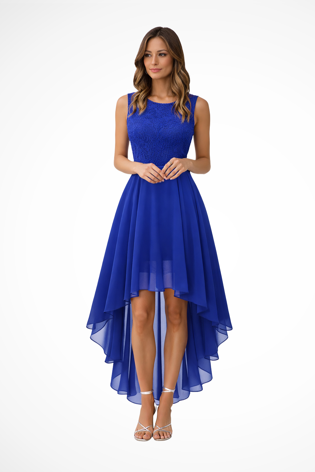 High Low Sleeveless Dress for Women | Elegant Wedding Guest Attire | Lightweight Fabric | Perfect for Formal Events