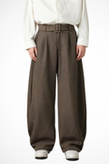 High Waist Pleated Wide Leg Trousers with Adjustable Belt for Men - Stylish and Comfortable Casual Wear