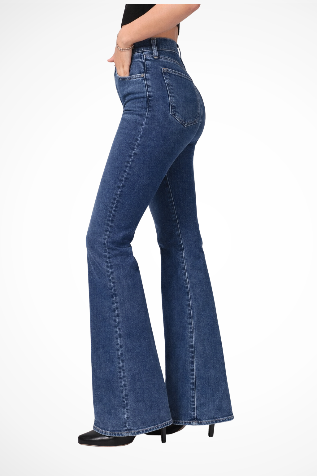 High-Waisted Flared Denim Jeans for Women | Comfortable Stretch Fabric | Casual Everyday Wear