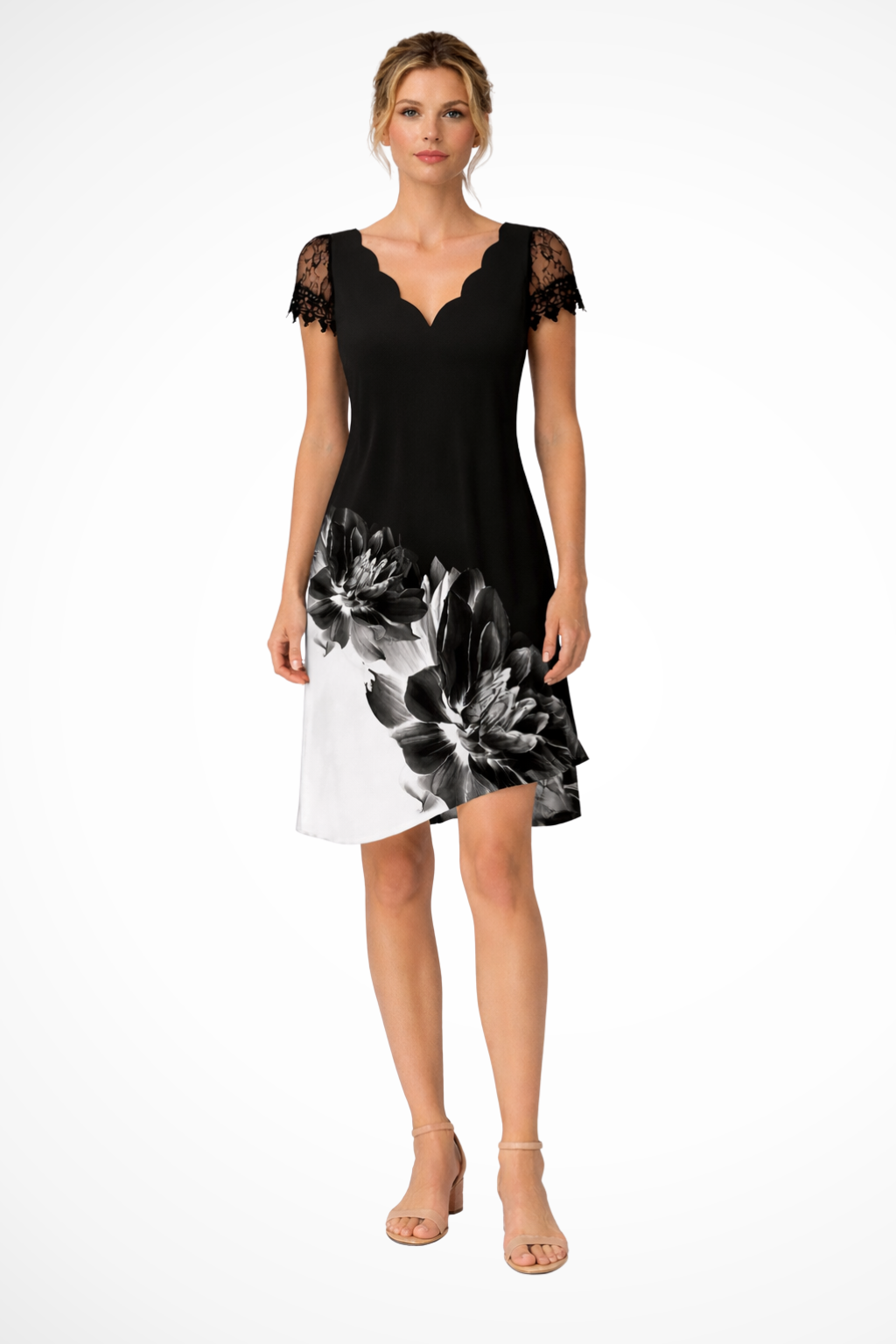 Lace Sleeve Midi Dress for Women | Elegant Wedding Guest Outfit | Perfect for Formal Events and Celebrations
