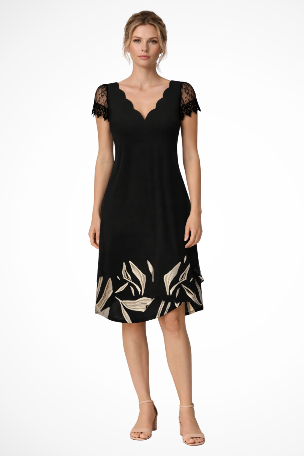 Lace Sleeve Midi Dress for Women | Elegant Wedding Guest Outfit | Perfect for Formal Events and Celebrations