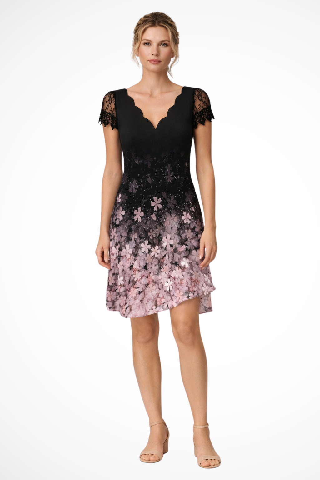 Lace Sleeve Midi Dress for Women | Elegant Wedding Guest Outfit | Perfect for Formal Events and Celebrations