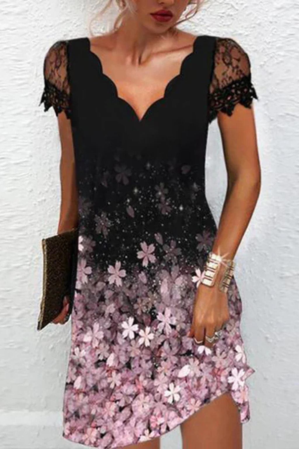 Lace Sleeve Midi Dress for Women | Elegant Wedding Guest Outfit | Perfect for Formal Events and Celebrations