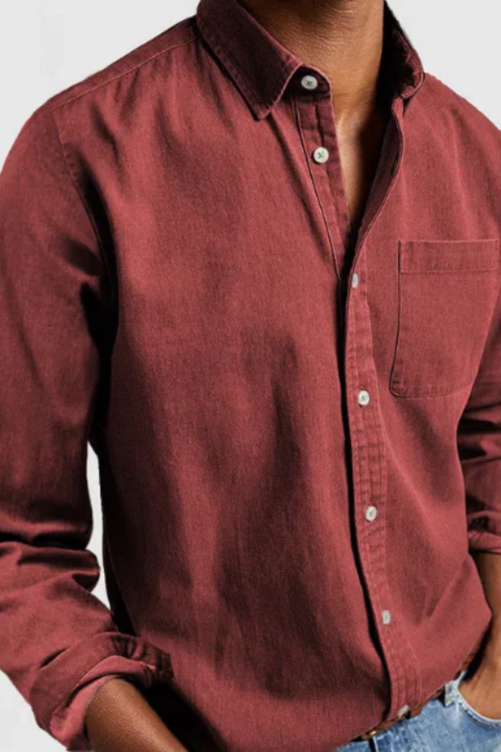 Men's Casual Denim Button Down Shirt | Lightweight Cotton Blend | Versatile Everyday Wear