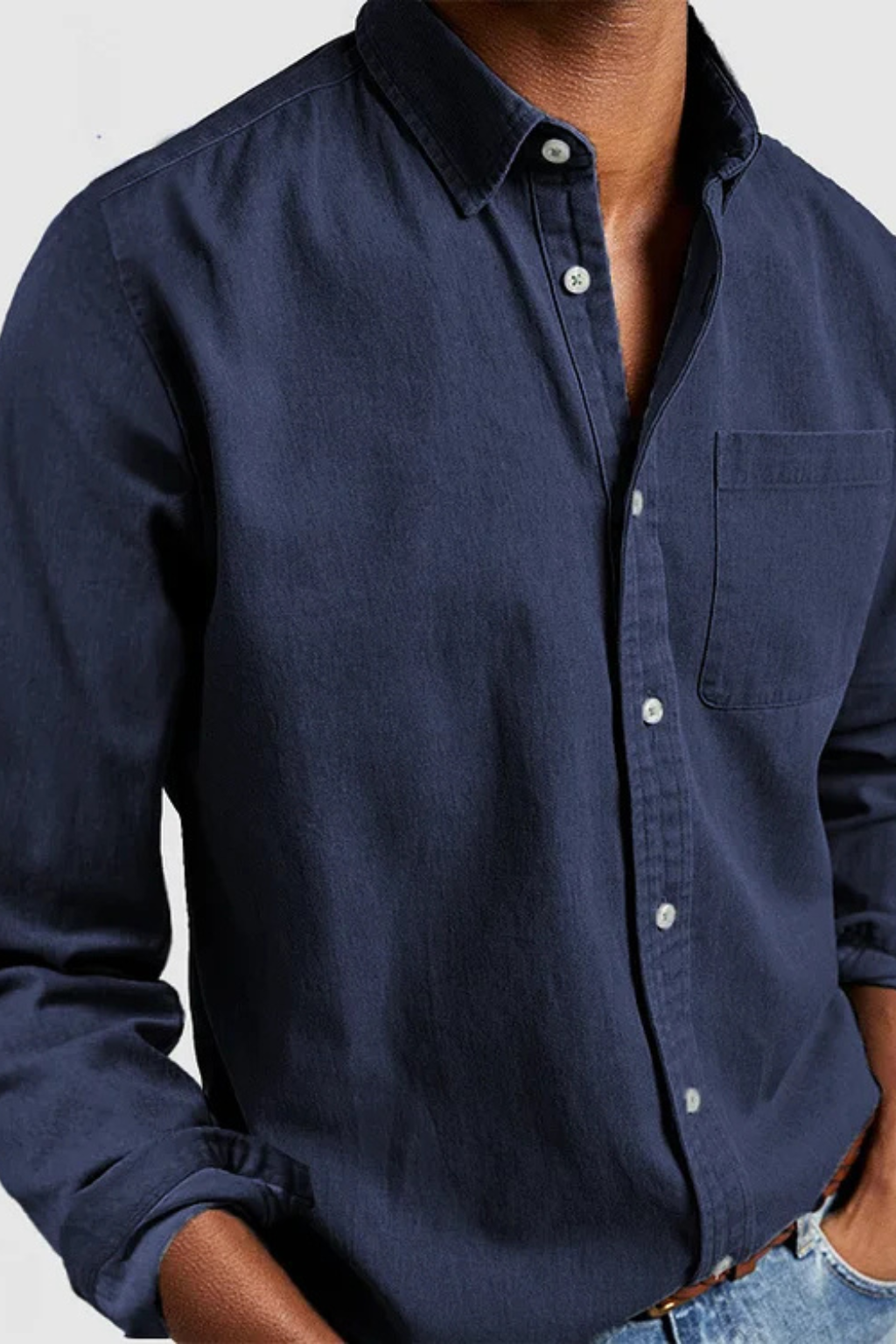 Men's Casual Denim Button Down Shirt | Lightweight Cotton Blend | Versatile Everyday Wear