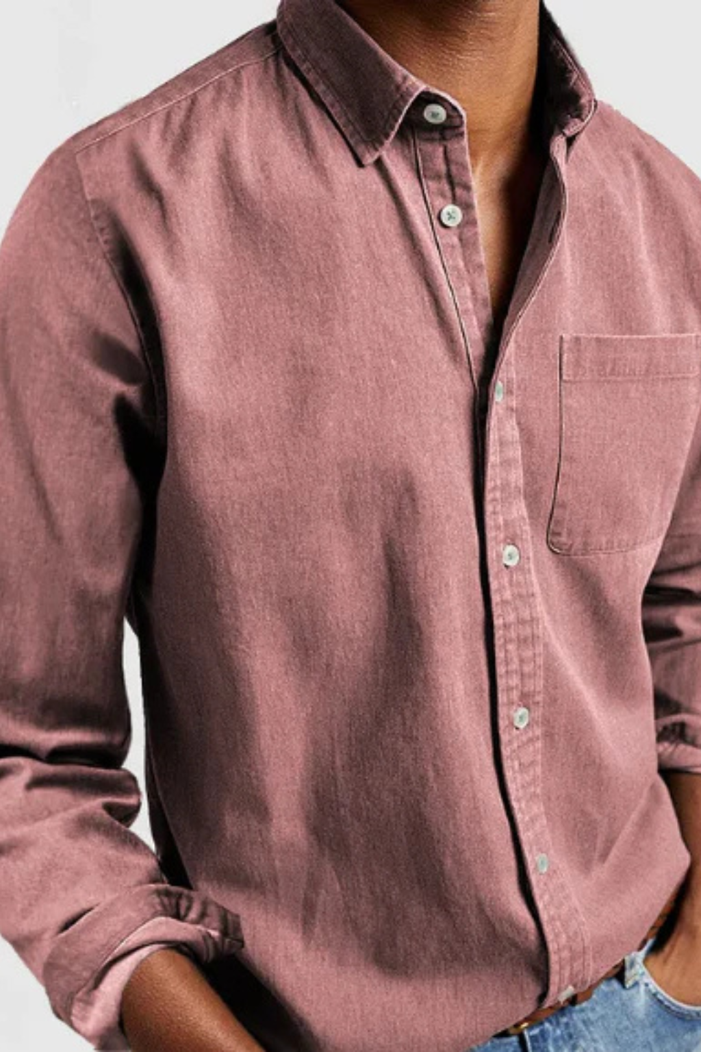 Men's Casual Denim Button Down Shirt | Lightweight Cotton Blend | Versatile Everyday Wear