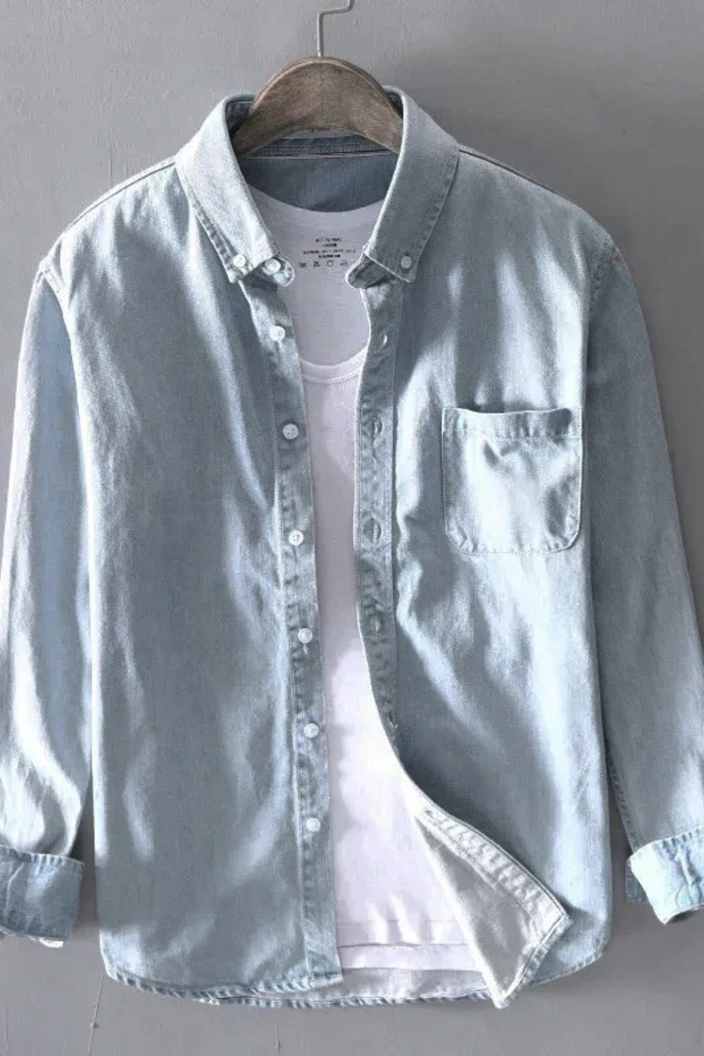 Men's Casual Denim Button Down Shirt | Lightweight Cotton Blend | Versatile Everyday Wear
