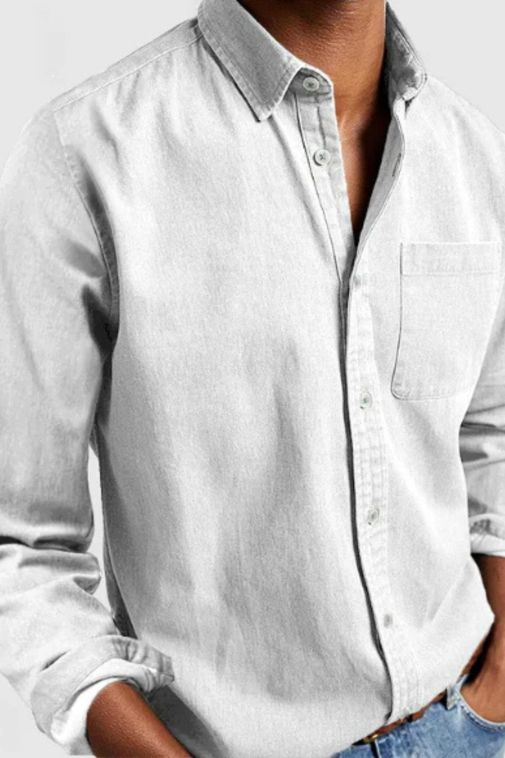 Men's Casual Denim Button Down Shirt | Lightweight Cotton Blend | Versatile Everyday Wear