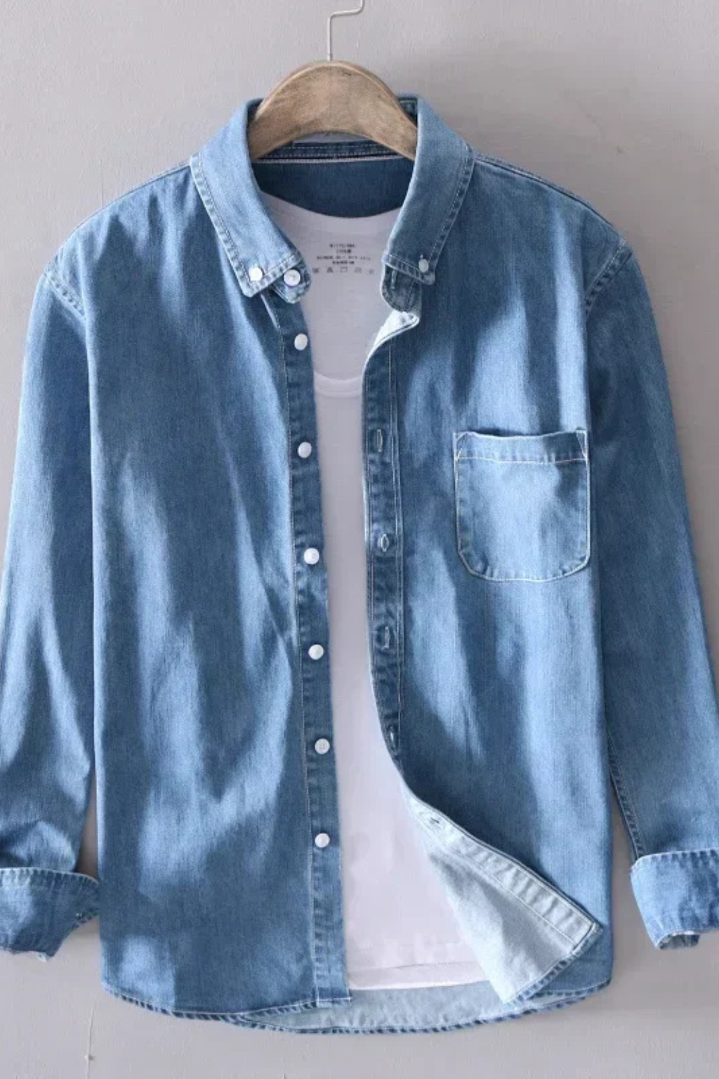 Men's Casual Denim Button Down Shirt | Lightweight Cotton Blend | Versatile Everyday Wear