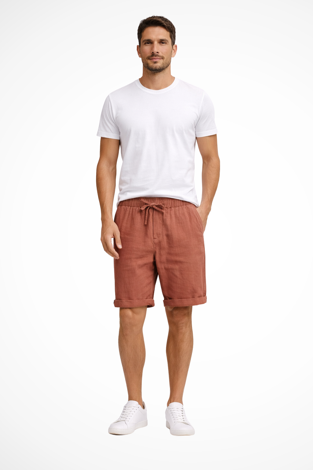 Men's Casual Drawstring Shorts with Elastic Waist and Side Pockets - Comfortable Everyday Wear for Summer