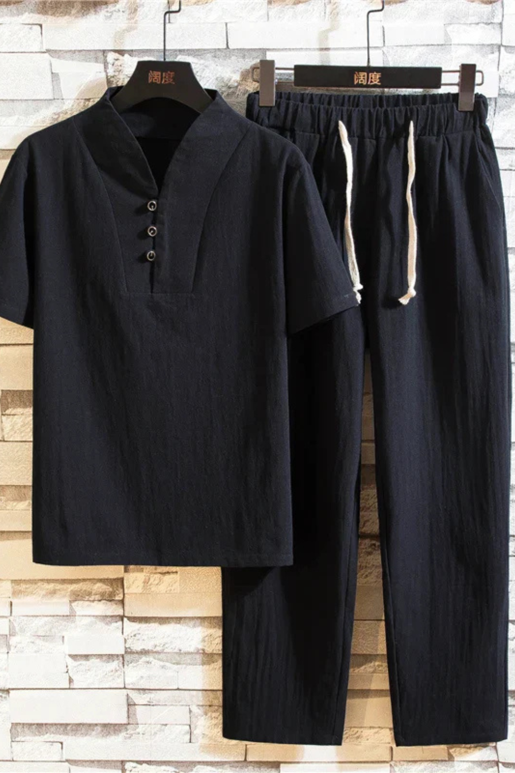 Men's Cotton Linen Summer Shirt and Trousers Set | Lightweight, Casual Two-Piece Outfit for Warm Weather