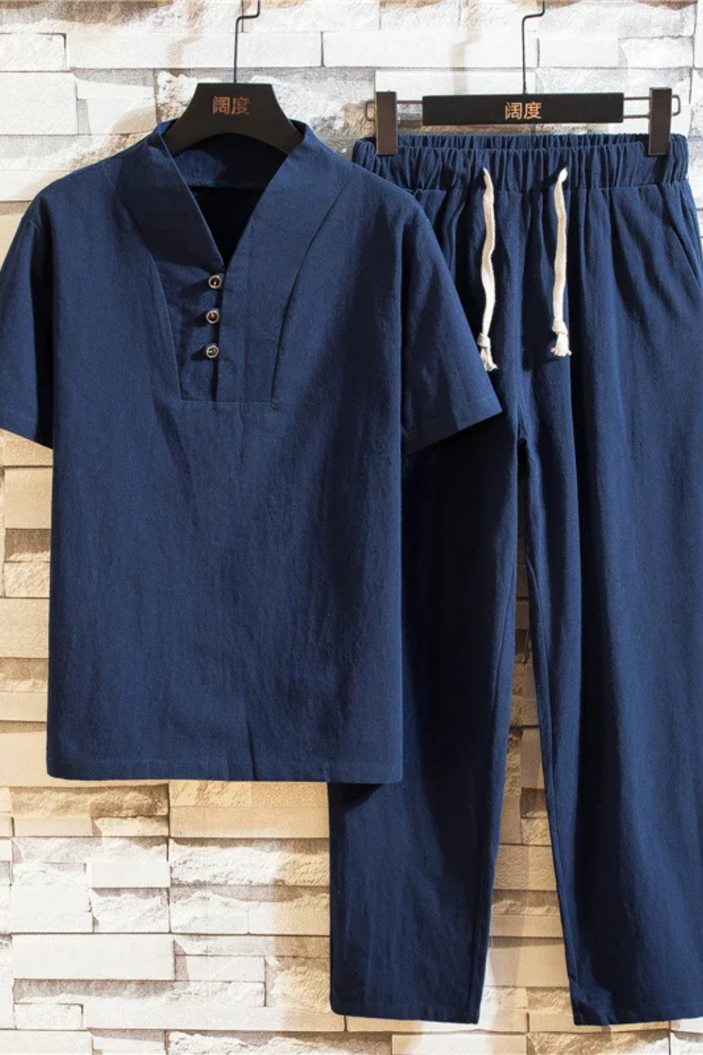 Men's Cotton Linen Summer Shirt and Trousers Set | Lightweight, Casual Two-Piece Outfit for Warm Weather