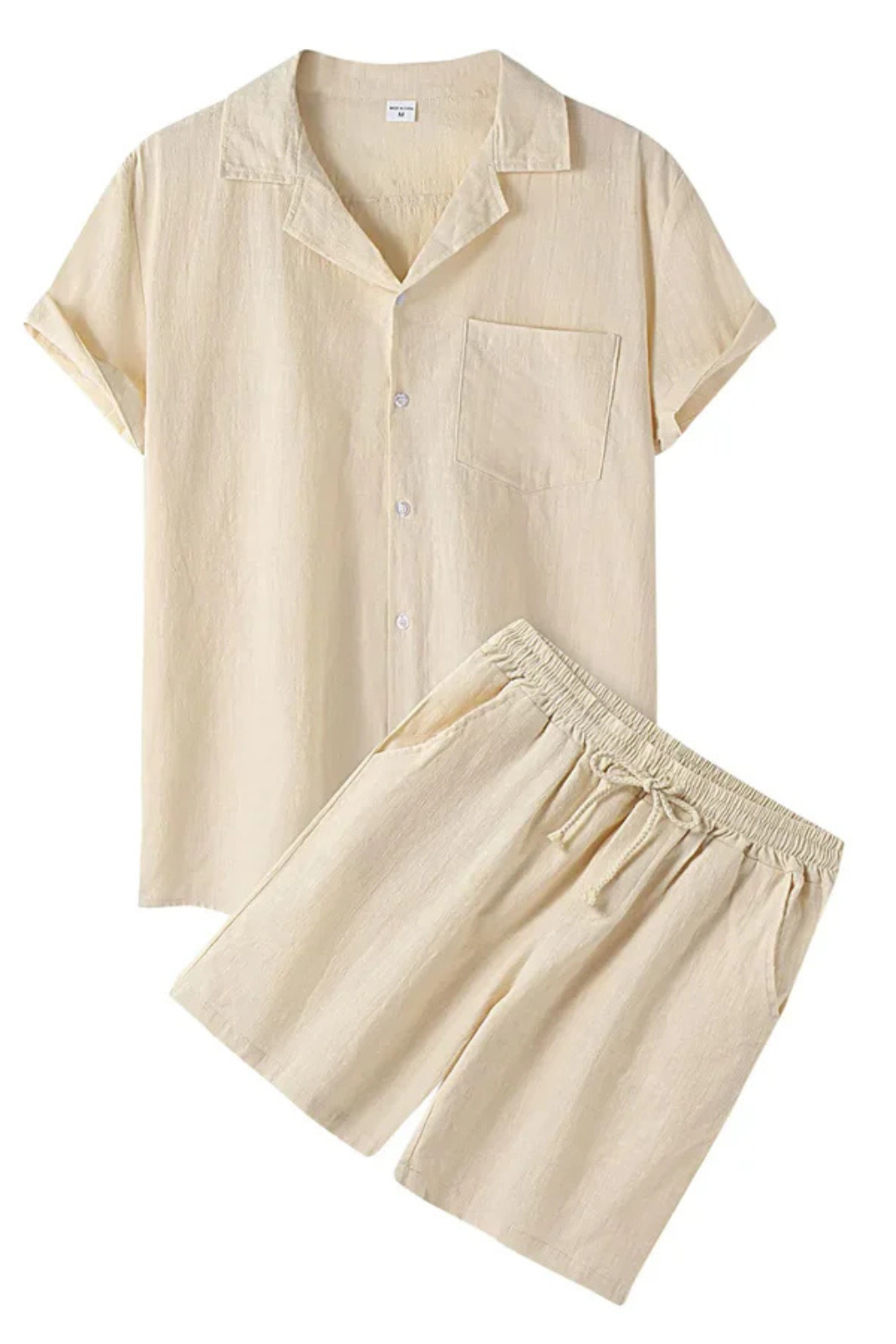 Men's Cotton Linen Summer Two-Piece Outfit Set | Casual Style for Warm Weather Wear