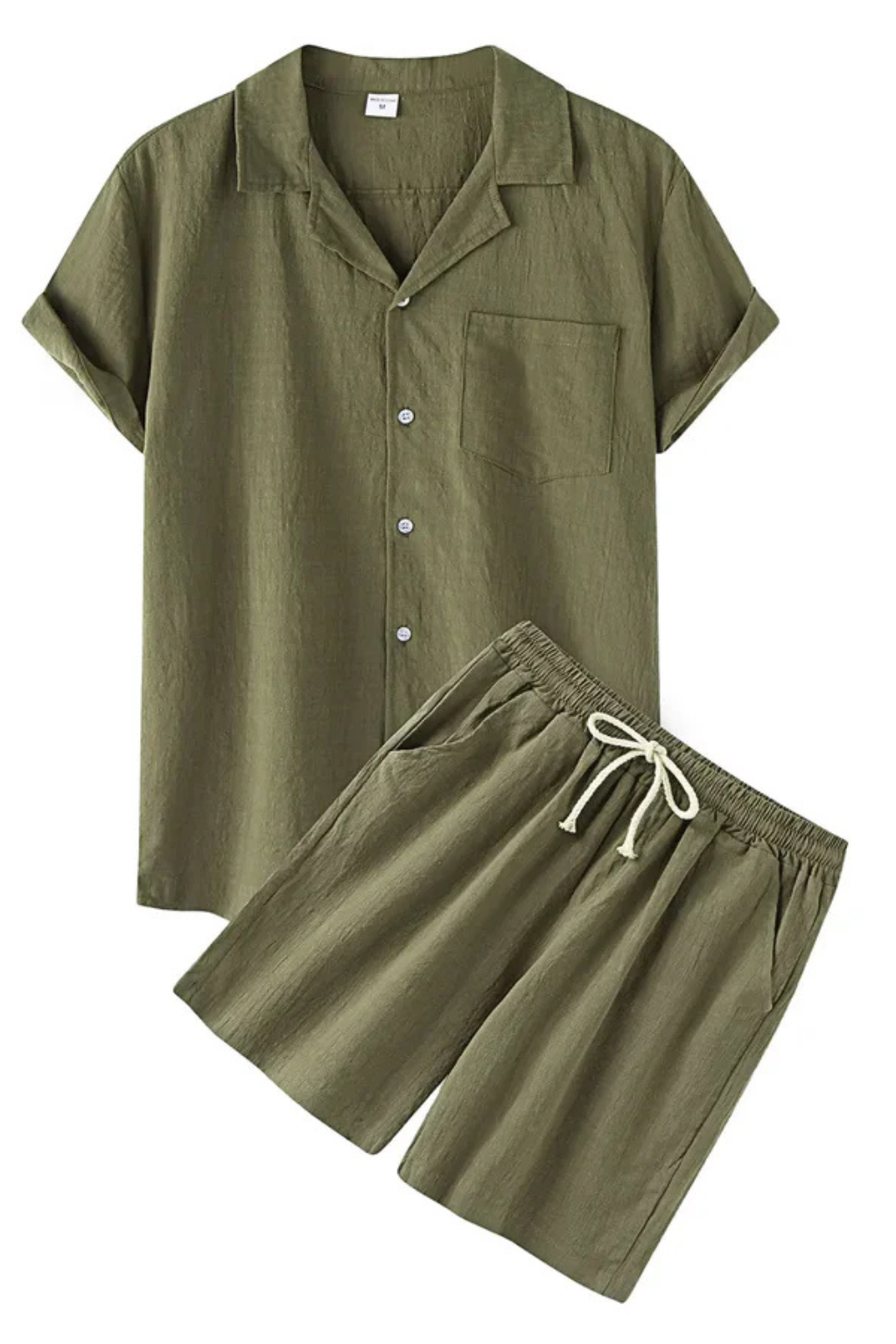Men's Cotton Linen Summer Two-Piece Outfit Set | Casual Style for Warm Weather Wear