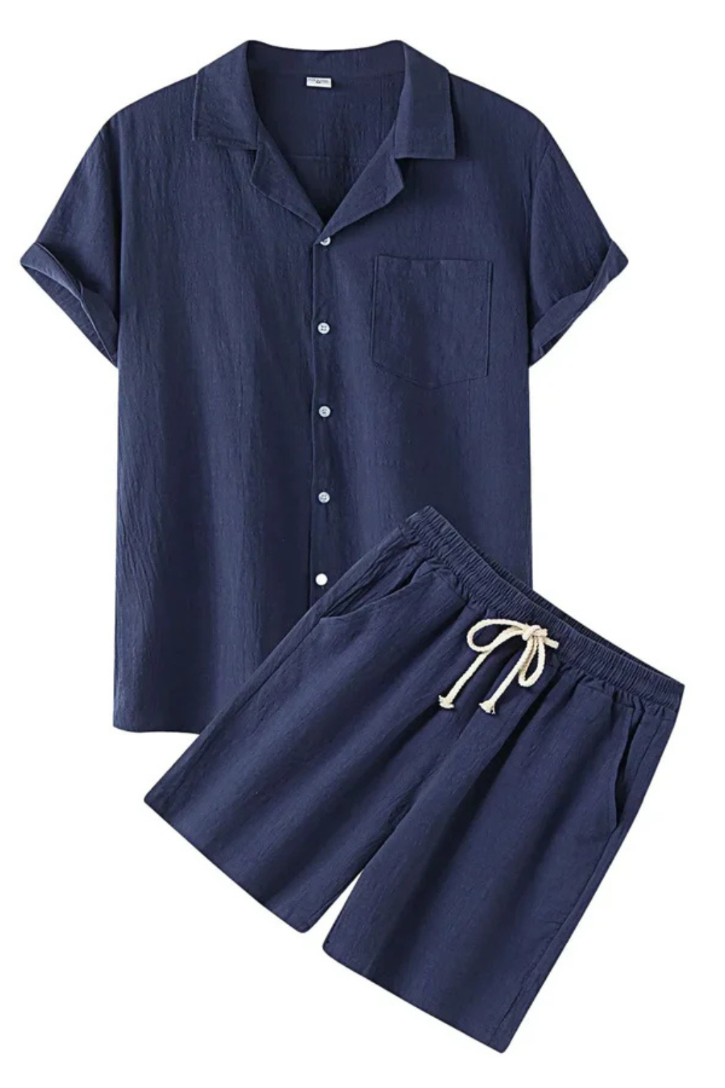 Men's Cotton Linen Summer Two-Piece Outfit Set | Casual Style for Warm Weather Wear