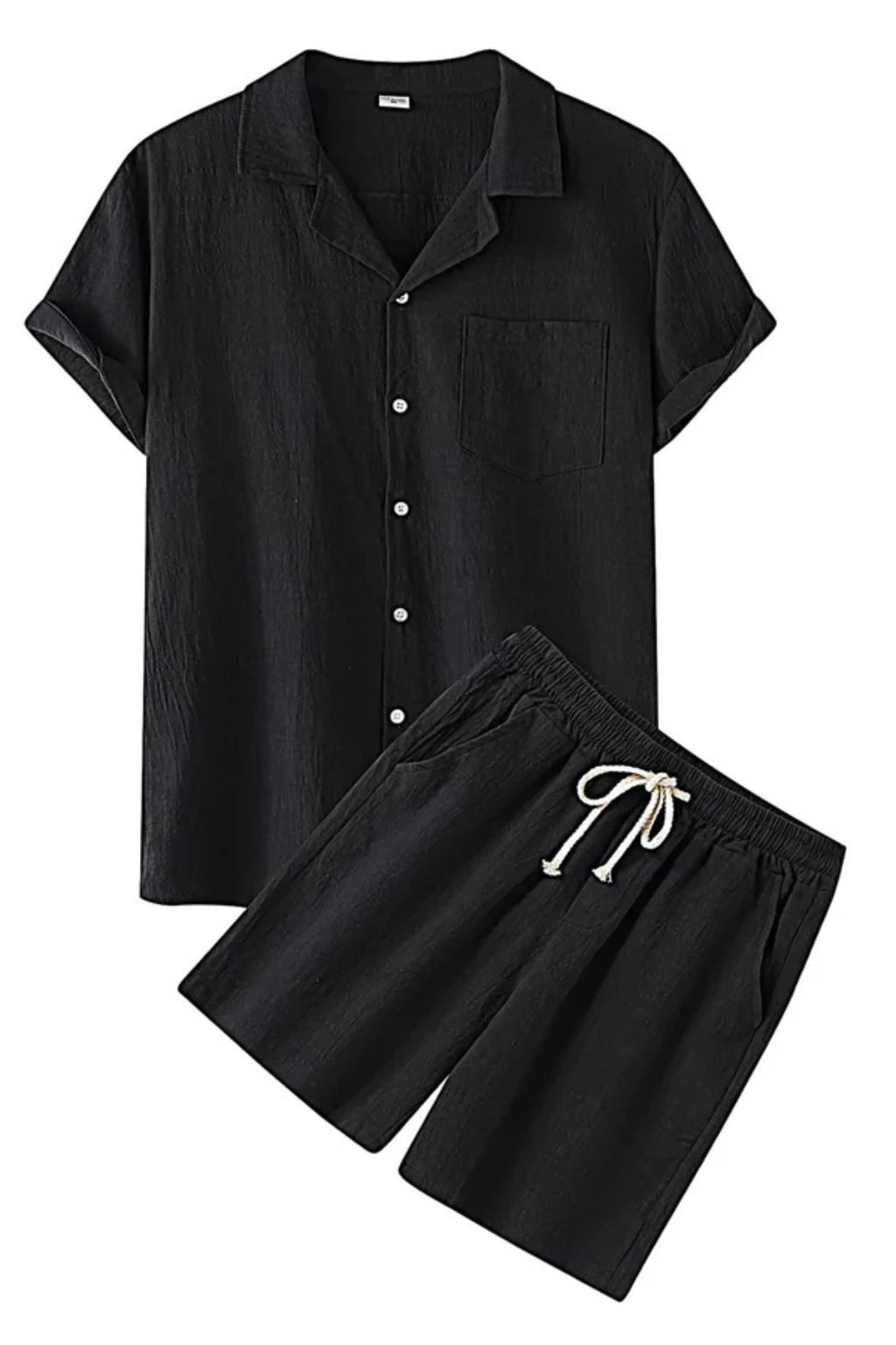 Men's Cotton Linen Summer Two-Piece Outfit Set | Casual Style for Warm Weather Wear