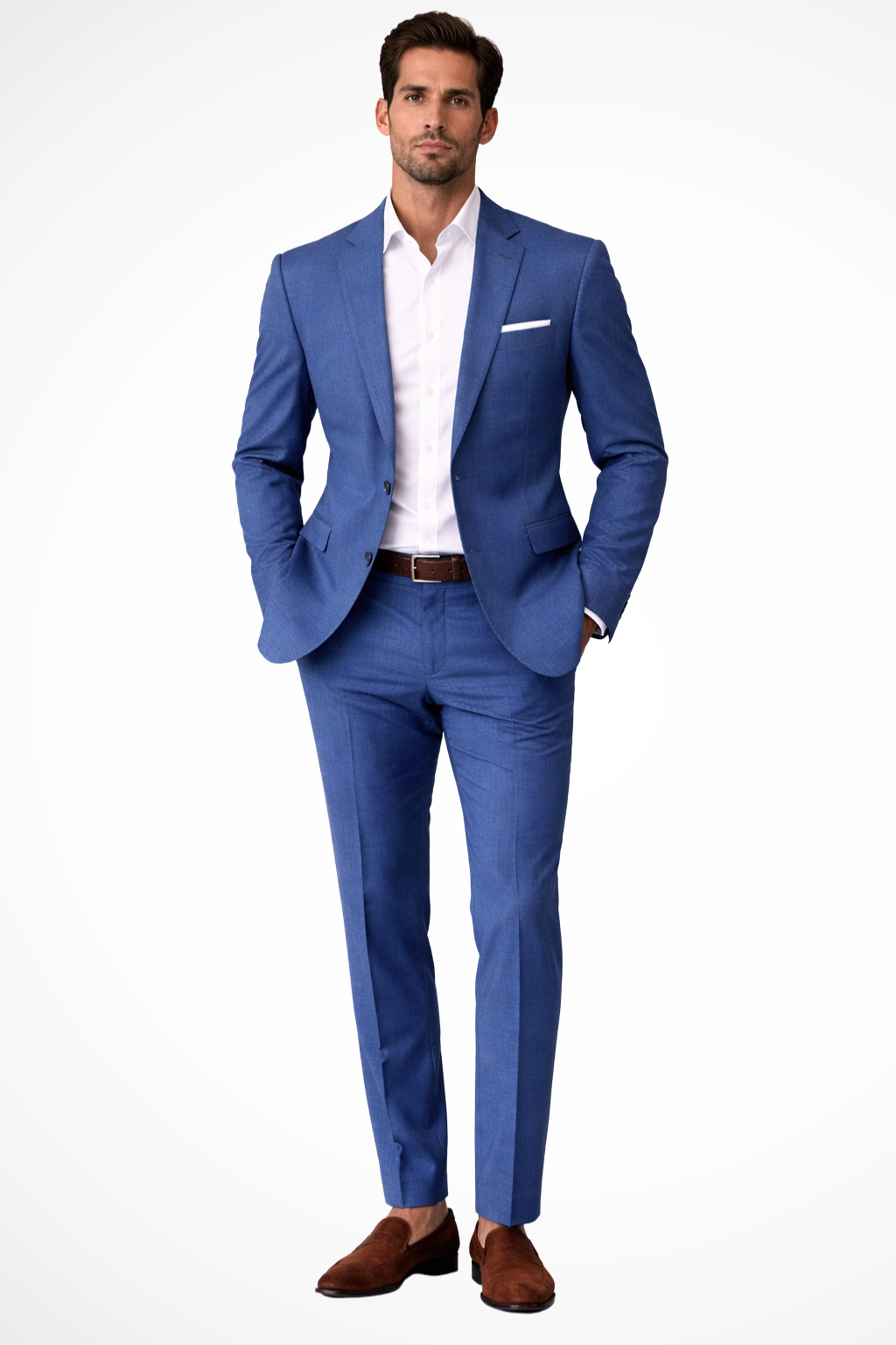 Men's Linen Blend Two-Piece Suit Set for Summer Weddings - Lightweight, Stylish Design for Wedding Guests