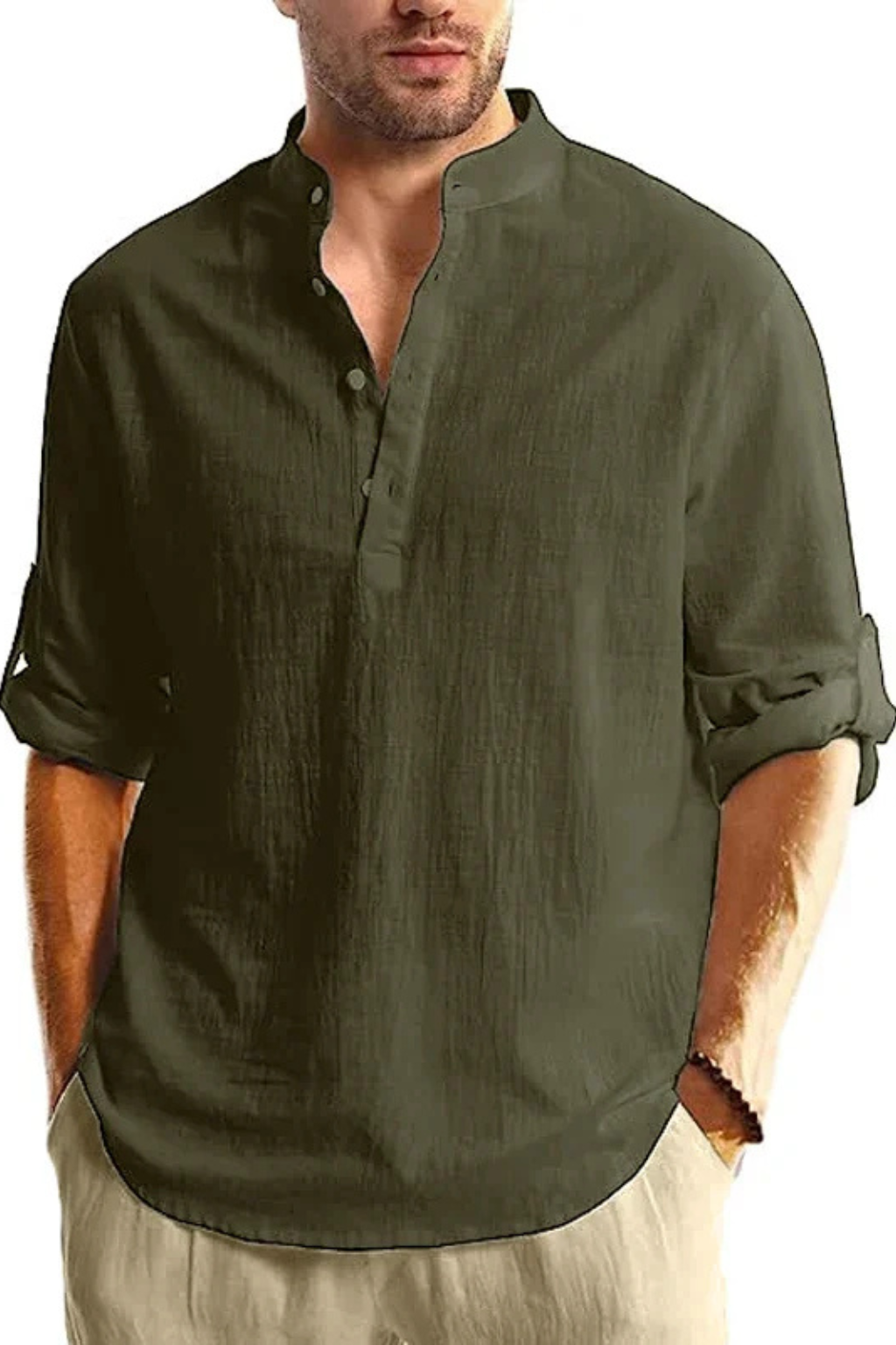 Men's Linen Collar Shirt | Summer Casual Style | Lightweight Breathable Fabric | Perfect for Warm Weather Wear