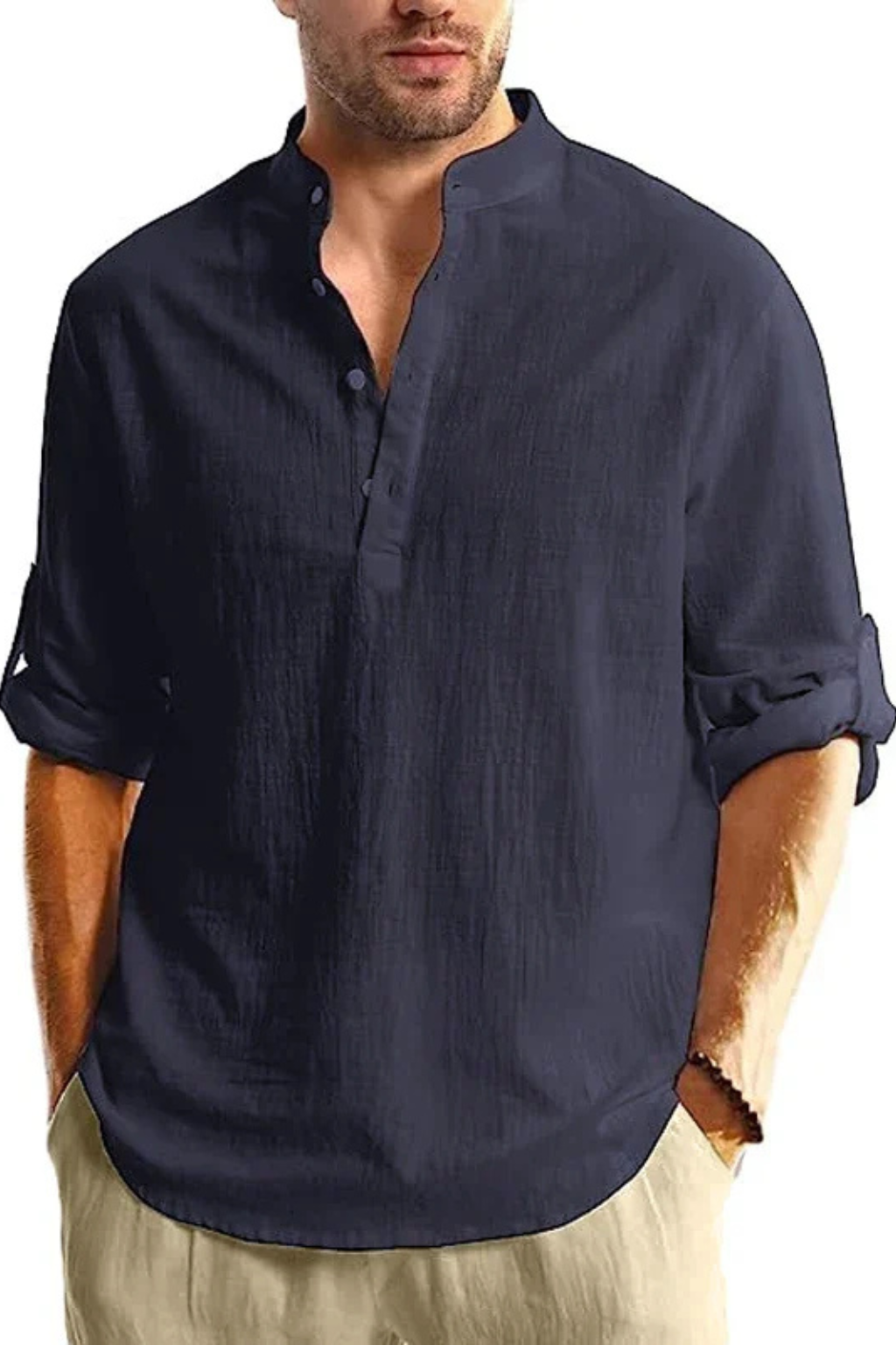 Men's Linen Collar Shirt | Summer Casual Style | Lightweight Breathable Fabric | Perfect for Warm Weather Wear