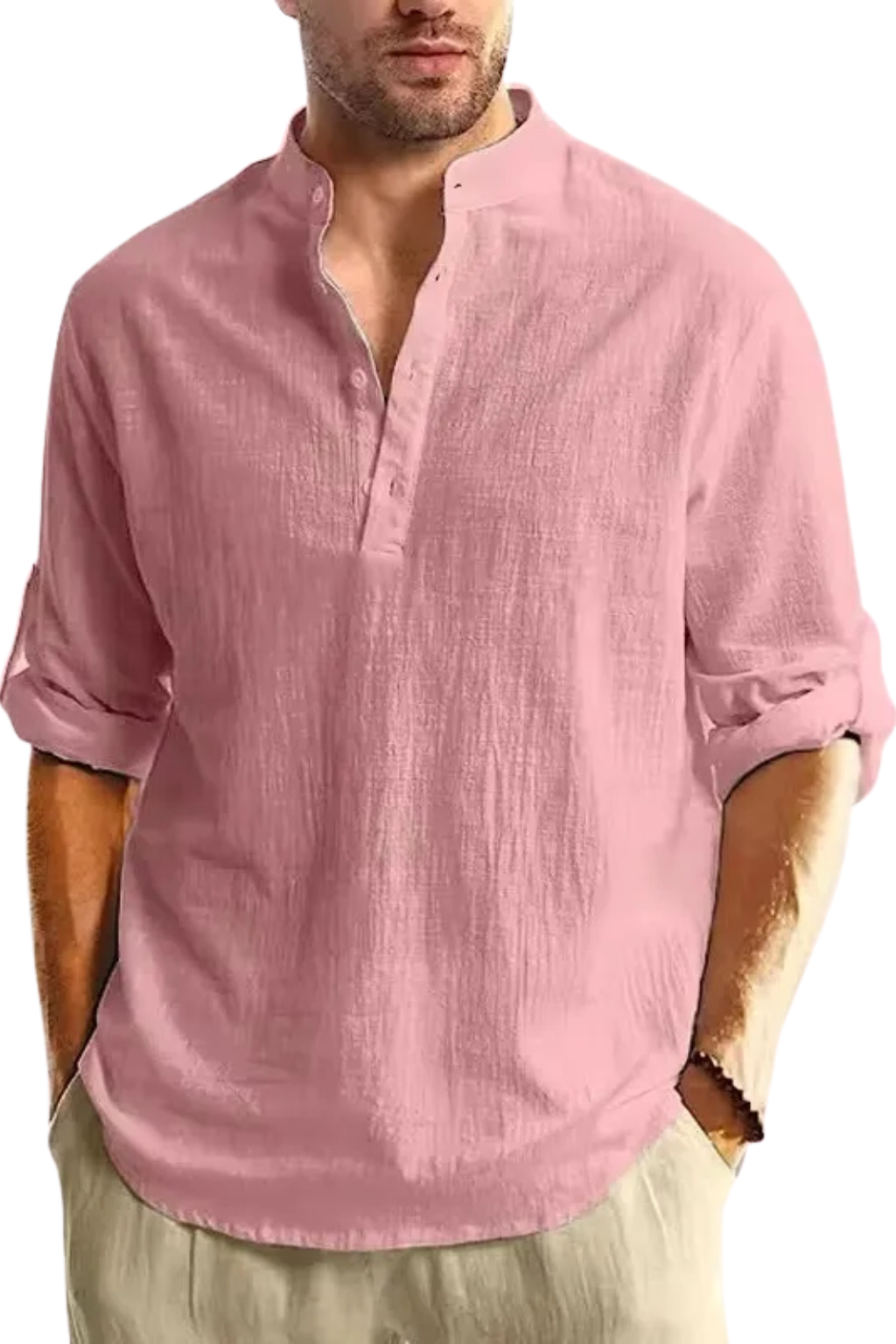 Men's Linen Collar Shirt | Summer Casual Style | Lightweight Breathable Fabric | Perfect for Warm Weather Wear