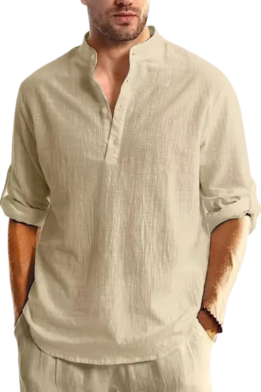 Men's Linen Collar Shirt | Summer Casual Style | Lightweight Breathable Fabric | Perfect for Warm Weather Wear