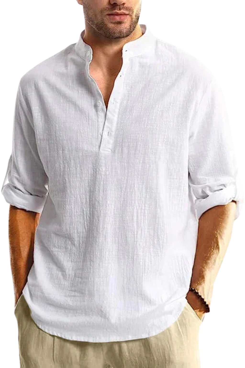Men's Linen Collar Shirt | Summer Casual Style | Lightweight Breathable Fabric | Perfect for Warm Weather Wear
