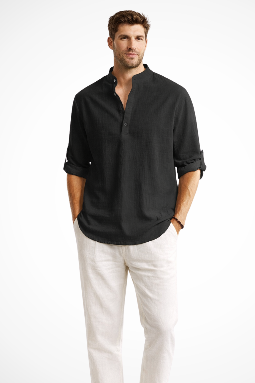 Men's Linen Collar Shirt | Summer Casual Style | Lightweight Breathable Fabric | Perfect for Warm Weather Wear