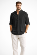 Men's Linen Collar Shirt | Summer Casual Style | Lightweight Breathable Fabric | Perfect for Warm Weather Wear