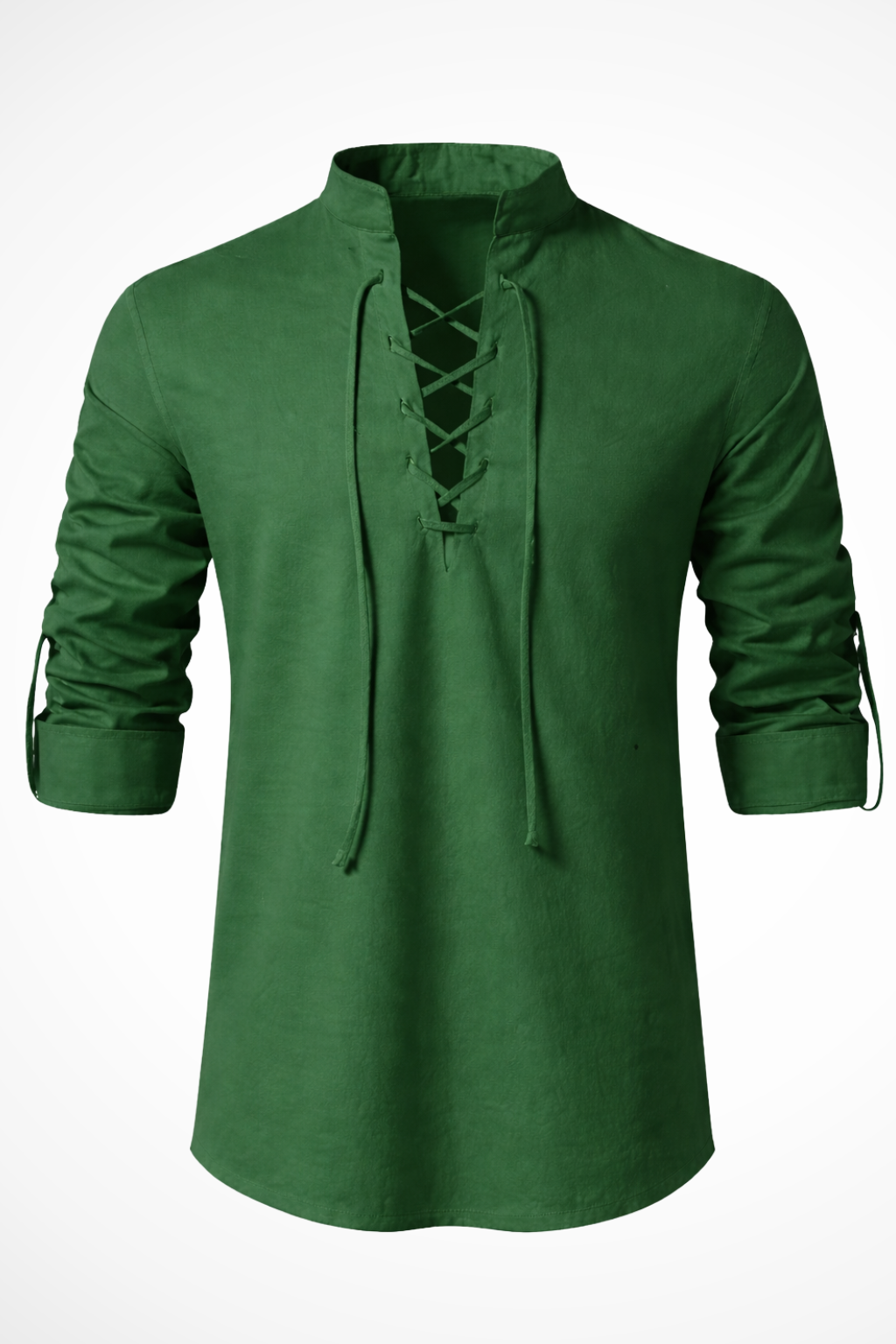 Men's Linen Long Sleeve Casual Shirt | Lace-Up Design for Everyday Wear