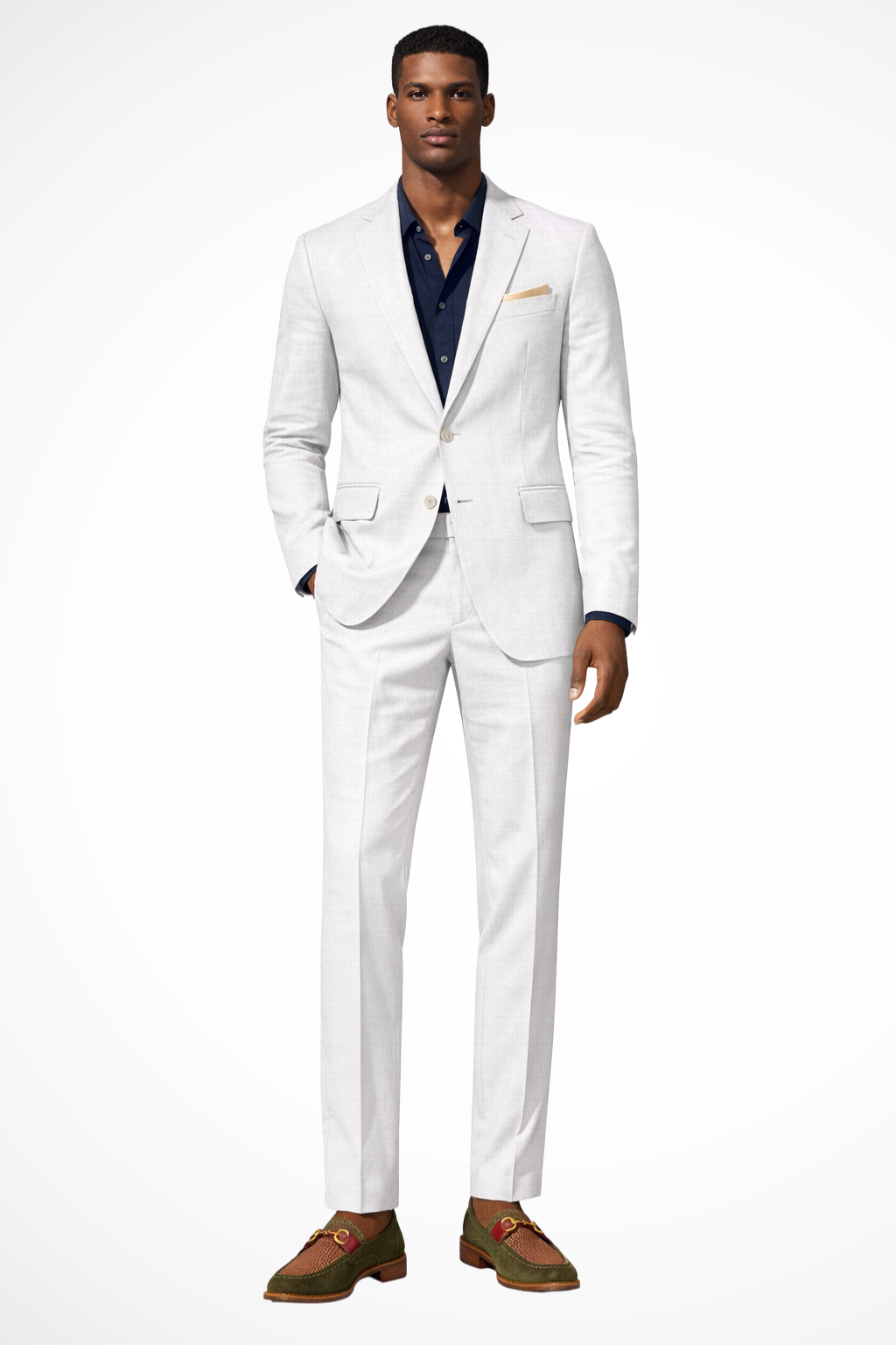 Men's Linen Notch Lapel Single Breasted Summer Wedding Suit - Lightweight, Breathable, Ideal for Warm Weather Events