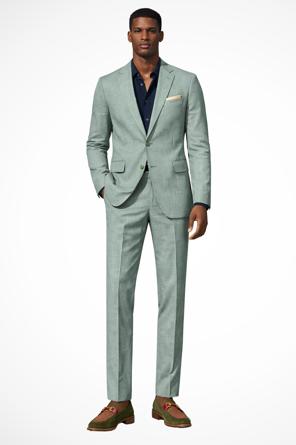 Men's Linen Notch Lapel Single Breasted Summer Wedding Suit - Lightweight, Breathable, Ideal for Warm Weather Events