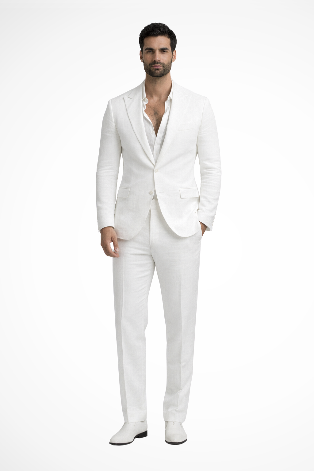 Men's Linen Relaxed Fit Summer Wedding Suit - Lightweight, Breathable Design for Wedding Guests