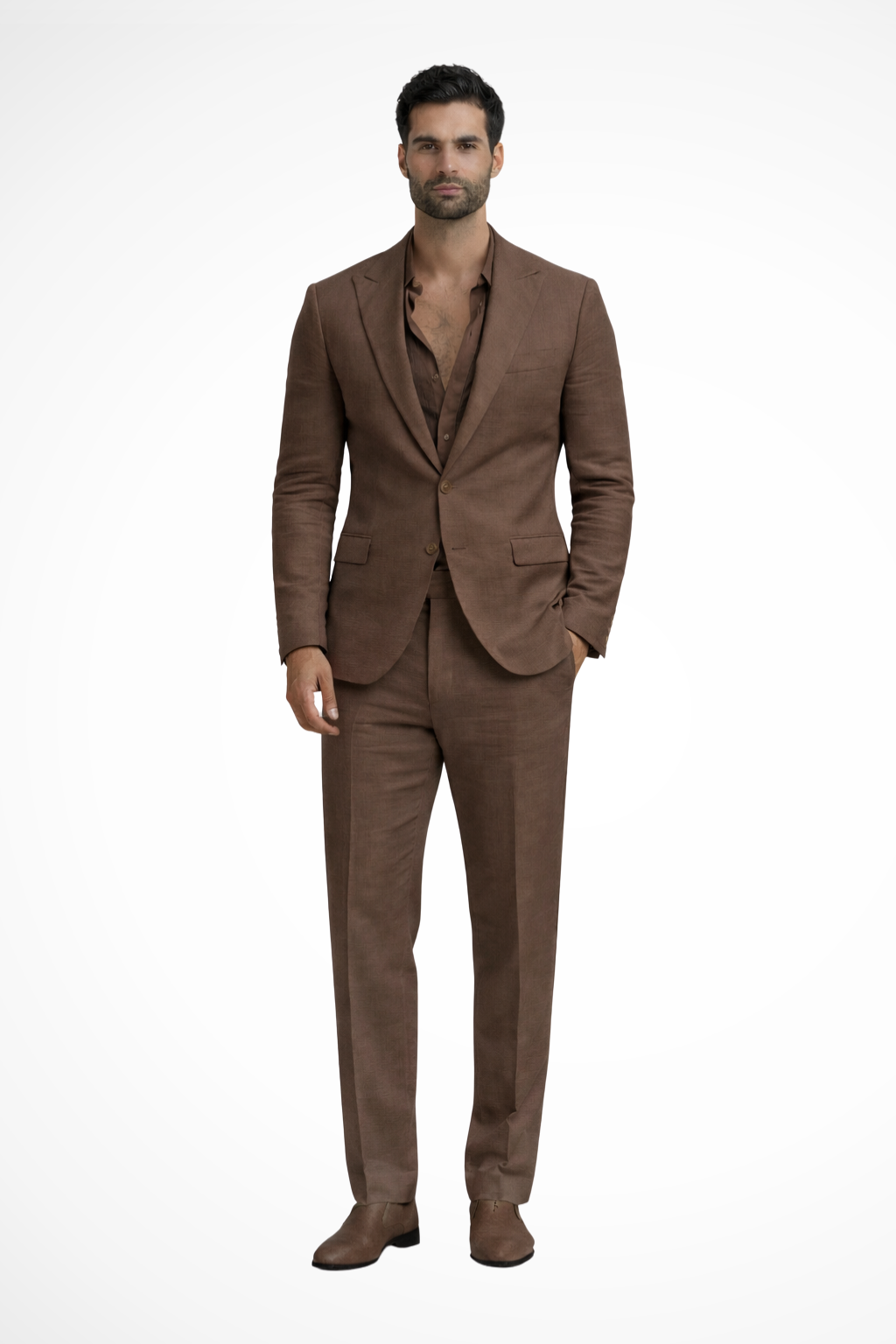 Men's Linen Relaxed Fit Summer Wedding Suit - Lightweight, Breathable Design for Wedding Guests