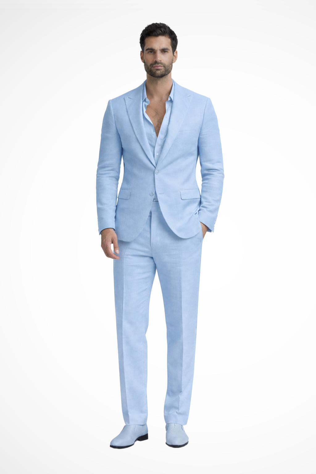 Men's Linen Relaxed Fit Summer Wedding Suit - Lightweight, Breathable Design for Wedding Guests