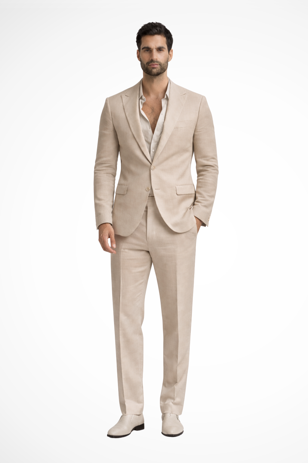 Men's Linen Relaxed Fit Summer Wedding Suit - Lightweight, Breathable Design for Wedding Guests