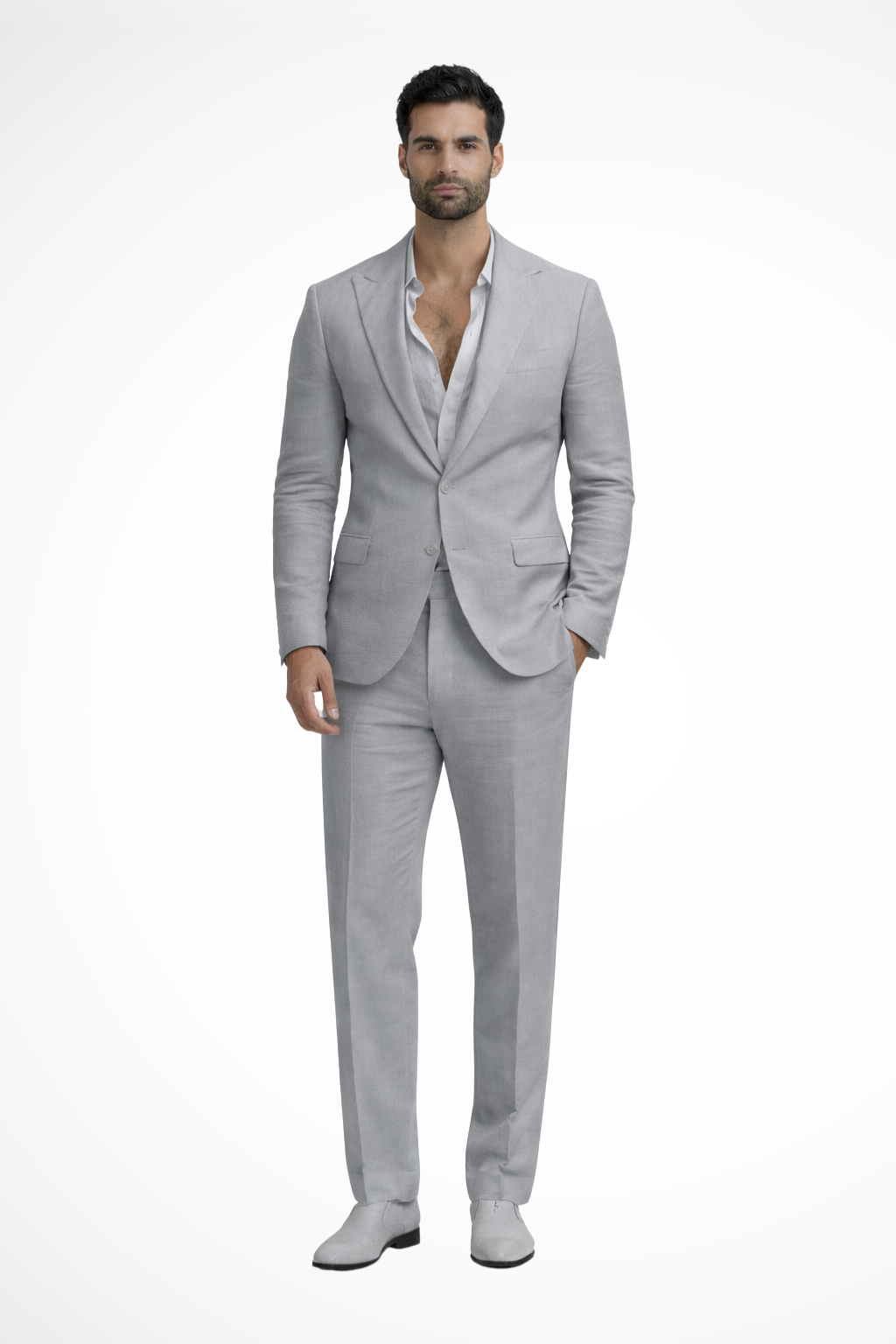 Men's Linen Relaxed Fit Summer Wedding Suit - Lightweight, Breathable Design for Wedding Guests
