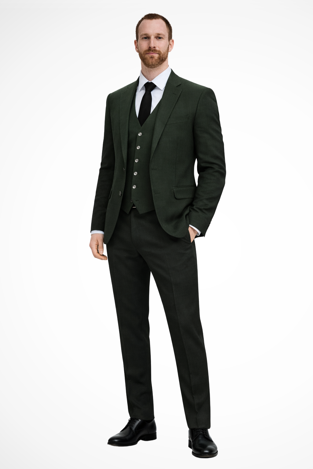 Men's Linen Three-Piece Wedding Guest Suit Set - Blazer, Trousers, and Waistcoat for Formal Events