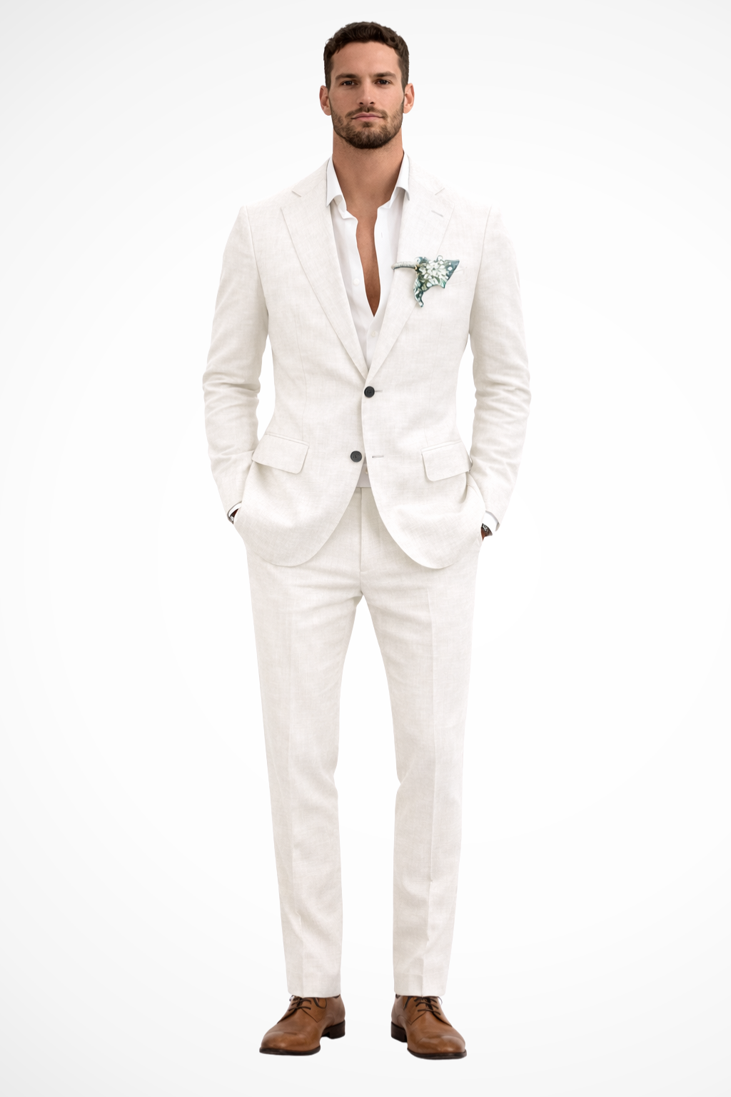 Men's Linen Two-Piece Suit | Lightweight Spring Summer Outfit | Casual or Formal Wear
